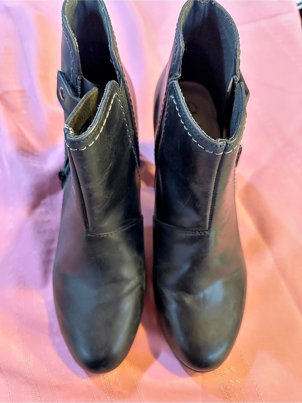 Black Leather Ankle Boots